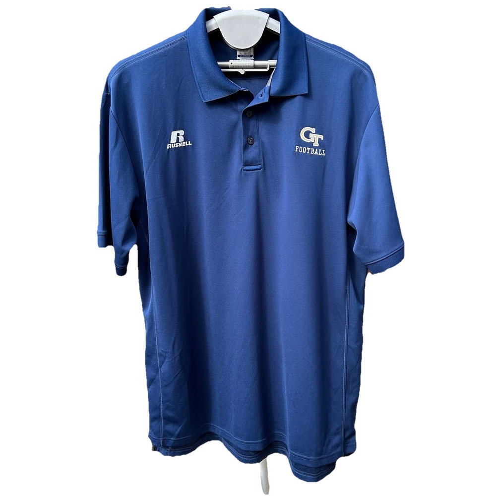 Russell Athletic Georgia Tech Polo Mensβ XL Navy Dri Power Gameday Sideline Team